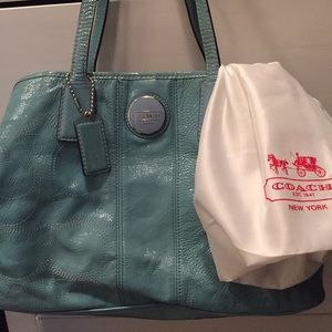 Light blue coach purse